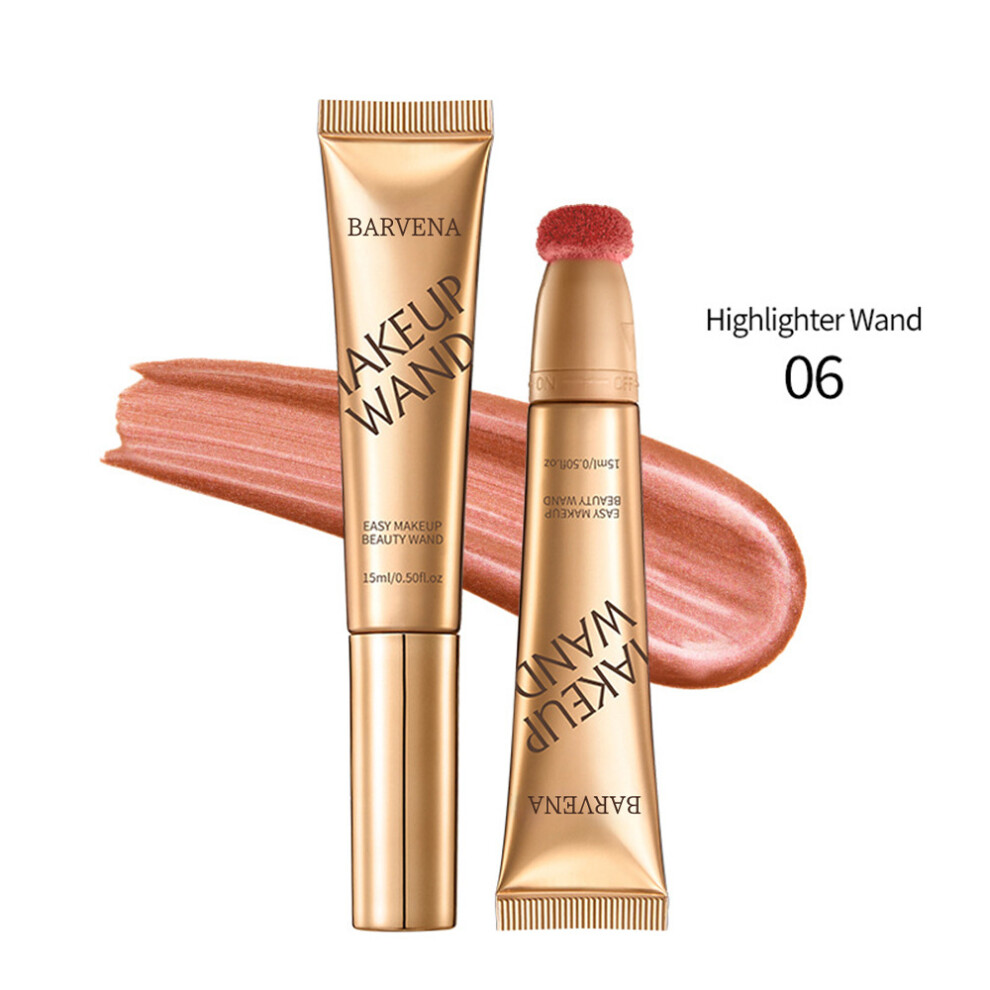 (Highlighter Wand #06, 1pcs) 1pcs Liquid Beauty Wand, Liquid Face Contour Highlighter Blush Stick with Cushion Applicator, Long Lasting Natural Matte/
