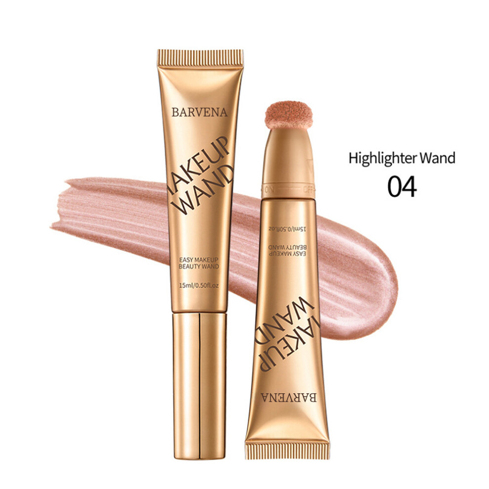 (Highlighter Wand #04, 1pcs) 1pcs Liquid Beauty Wand, Liquid Face Contour Highlighter Blush Stick with Cushion Applicator, Long Lasting Natural Matte/