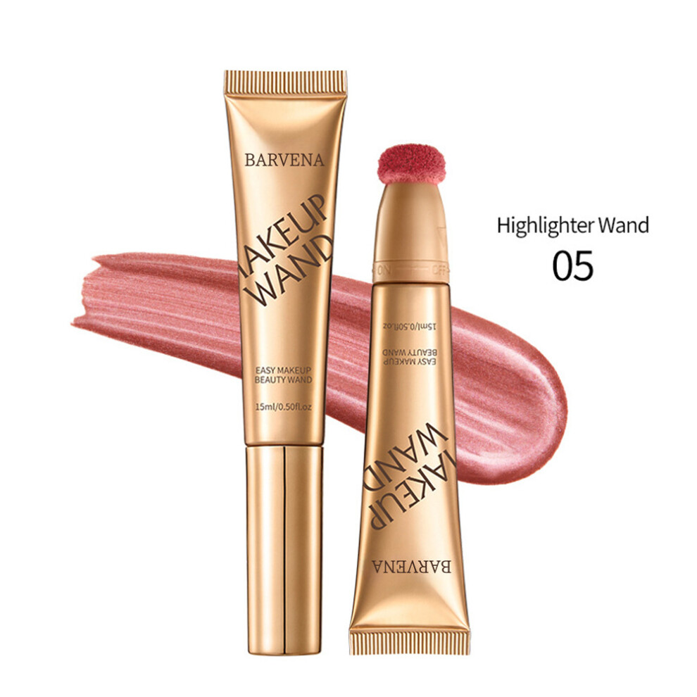 (Highlighter Wand #05, 1pcs) 1pcs Liquid Beauty Wand, Liquid Face Contour Highlighter Blush Stick with Cushion Applicator, Long Lasting Natural Matte/