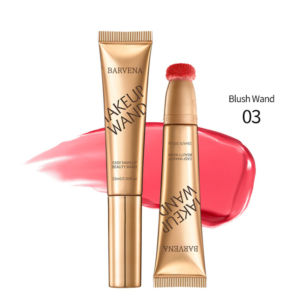 (Blush Wand #03, 1pcs) 1pcs Liquid Beauty Wand, Liquid Face Contour Highlighter Blush Stick with Cushion Applicator, Long Lasting Natural Matte/Shimme
