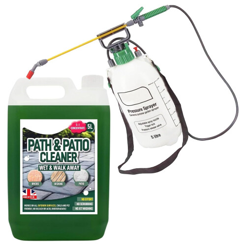 5 Litre Sprayer Bottle & Patio Stain Removing Cleaning Solution
