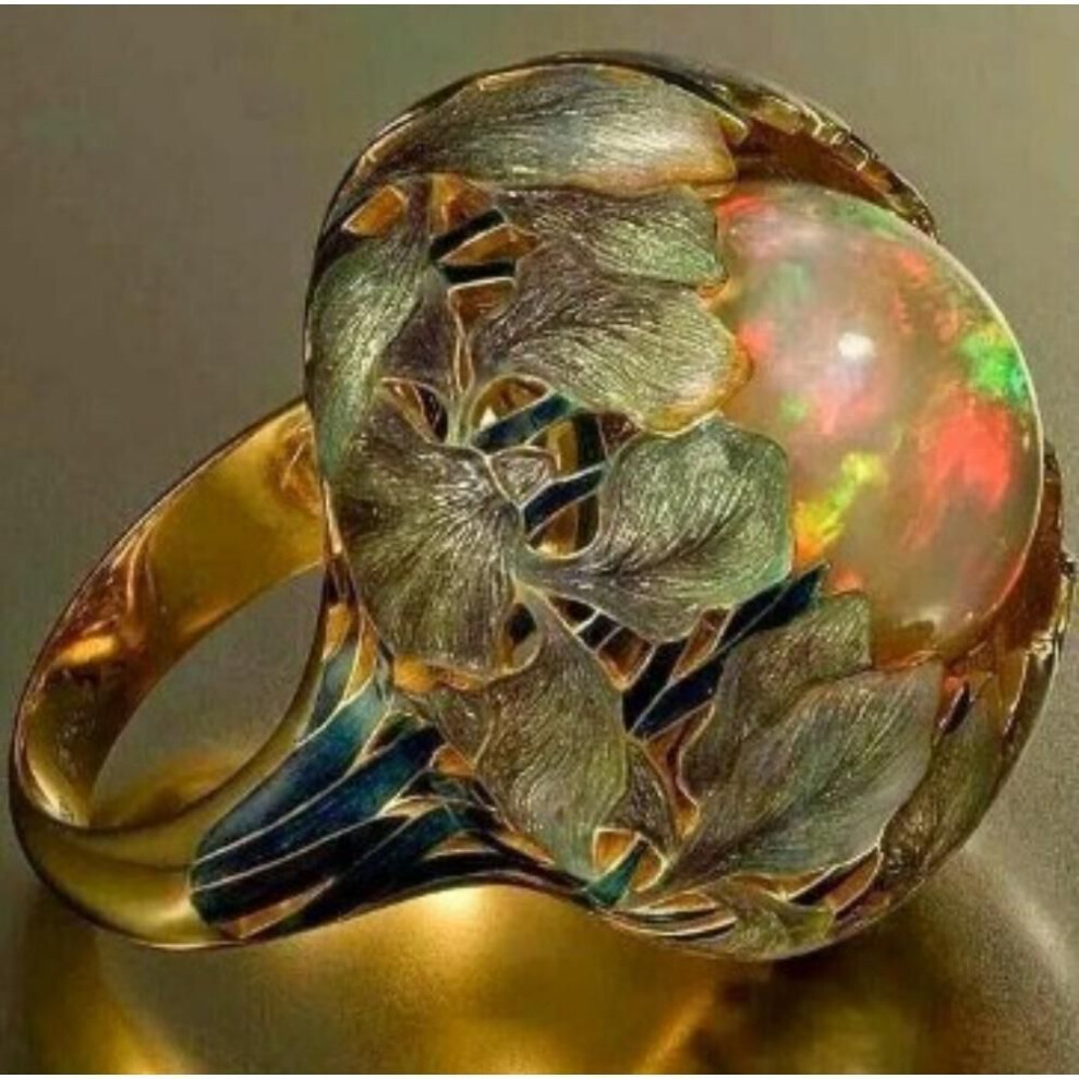 (gold, No. 7) Colored Opal Rings, European and American E-commerce for Women's Jewelry