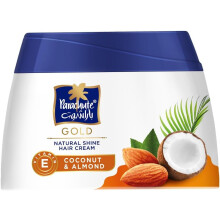 Parachute Gold Natural Shine Coconut & Almond Hair Cream, 140ml - Non-Greasy, Frizz-Free Shine