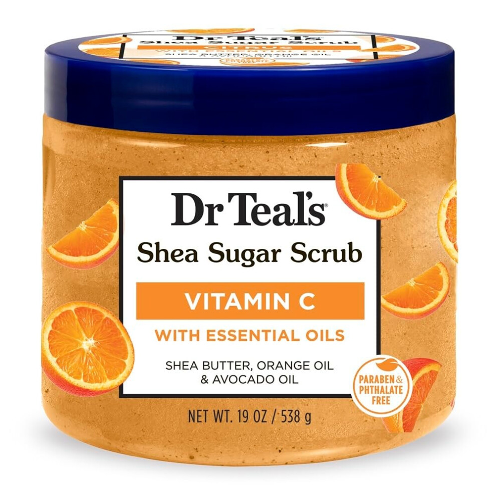 Dr Teal's Shea Sugar Scrub With Citrus Essential Oils And Vitamin C Pink - 538g