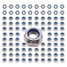 120Pcs Lock Nuts M5 x 0.8mm Metric Hex Locknut, 304 18-8 Stainless Steel Nuts for Industrial and Co