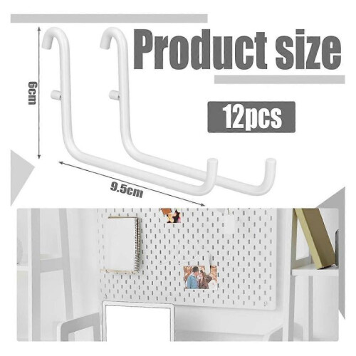 12Pcs Peg Board Hooks, Peg Board Accessories, Long Peg Board Hooks Set Metal Storage Tool Waterproo 2