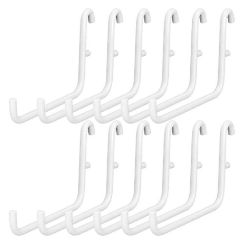 12Pcs Peg Board Hooks, Peg Board Accessories, Long Peg Board Hooks Set Metal Storage Tool Waterproo