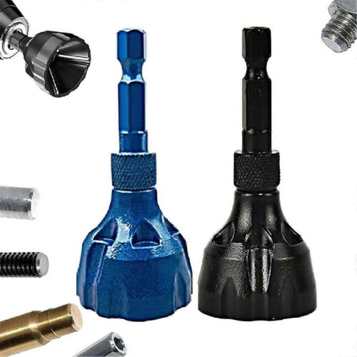 2Pc Deburring External Chamfer Tool,Bolt Thread Repair with Quick Release Shank Fits, for Repairing 1