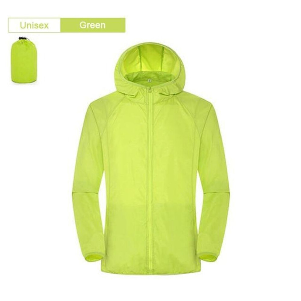 (green, XXL) Men Women Hiking Jacket Waterproof Quick Dry Camping Hunting Clothes Sun-Protective Outdoor Sports Coats Anti UV Windbreaker