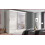 (205cm, White) Modern High Gloss Sliding door Wardrobe with Long LED 1