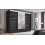 (256cm, Black) Modern High Gloss Sliding door Wardrobe with Long LED 1