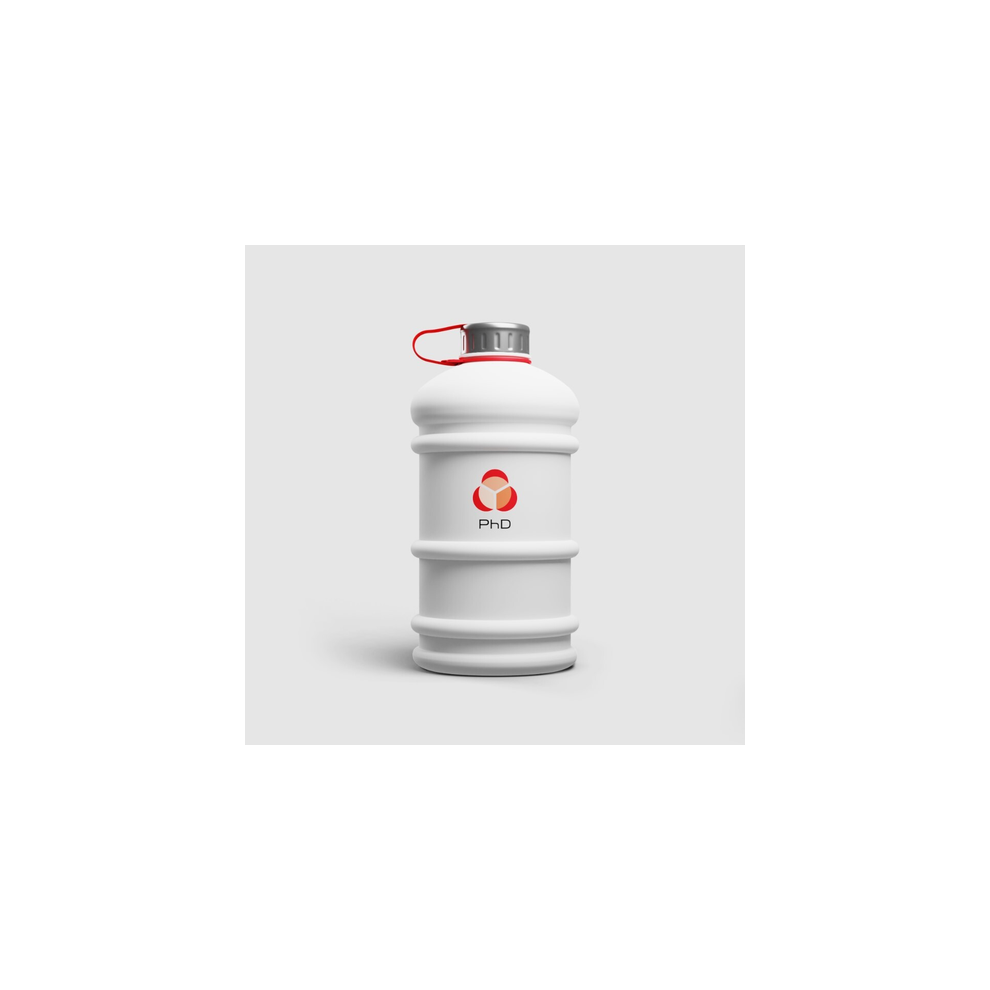 PhD Nutrition 2.2L Matte White Plastic Water Bottle with Handle & Cap