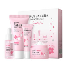 Borpol kszlet JAPAN SAKURA Beauty Gift Szettek Borpol kszlet tisztt szrummal Szemkrnykpol krm arckrm utazkszlet noknek Anya Felesg