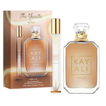 Huda Kayali Beauty The Vanilla Duo Limited Edition gavest: Vanilla | 28 Eau De Parfum fuld strrelse (1,7 fl oz / 50 ml) og rejsestrrelse spray