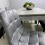 Grey Wooden Dining Table Set with 4 Grey Chairs and 1 Bench 3