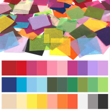 Cinvo 3000 Pcs Tissue Paper Squares 2 Inch x 2 inch Rainbow Tissue Mosaic Squares for Arts Crafts DIY Projects Scrunch Art Classroom Activities and Mo