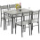 Homcom HOMCOM 5 Pieces Dining Room Sets, Kitchen Table and Chairs Set 4 with Marble Top 9