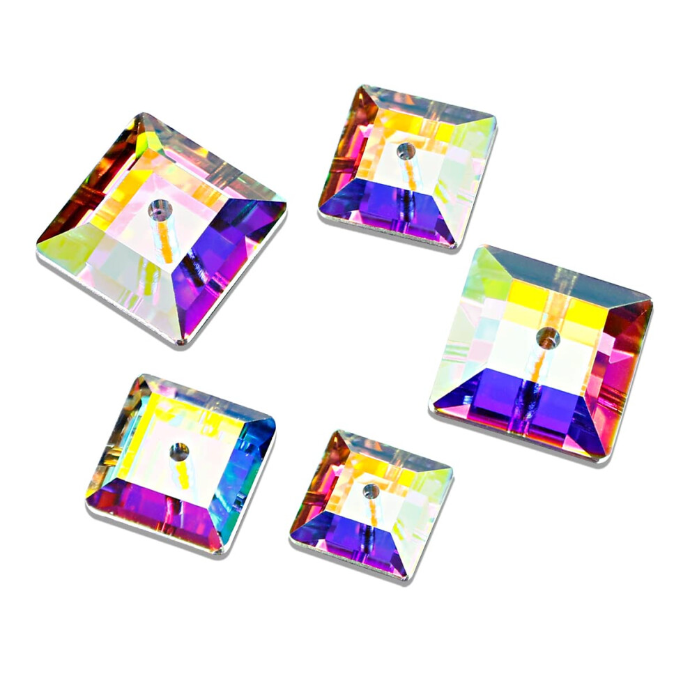 Dongzhou Quadratischer Kristall Ab Strasssteine Zum Aufnahen, Flache Ruckseite, Mit L Chern Fur Kleidung, Kleider, Basteln, Nahen, Perlen, Schuhe-image