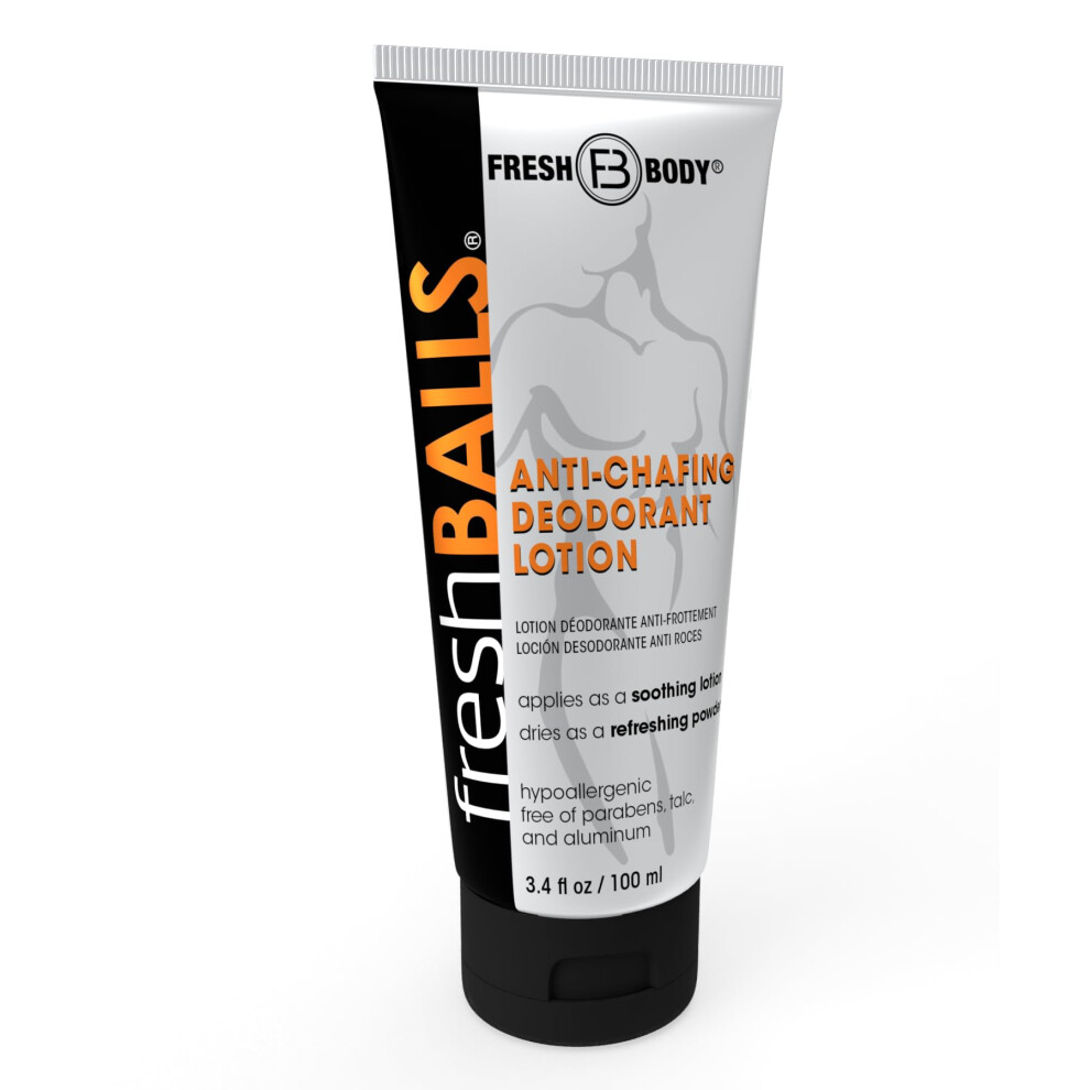 Fresh Body FB Balls Deodorant For Men: Anti Chafing Ball Cream to Powder for Men's Groin  Private Parts | Comfort Lotion is Aluminum-Free & Talc-Free