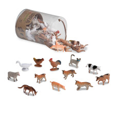Terra by Battat - 60pcs Tubo Animali da Fattoria - Mini Figurine per Bambini - Include Mucca, Maiale, Capra, Pecora e Altro