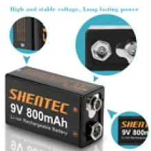 9V Block 6F22 Lithium 9 Volt PP3 Rechargeable Batteries/ 4 Slot USB Fast Charger