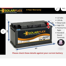 12V 130AH Deep Cycle Battery for Caravan, Campervan, Motorhome Power