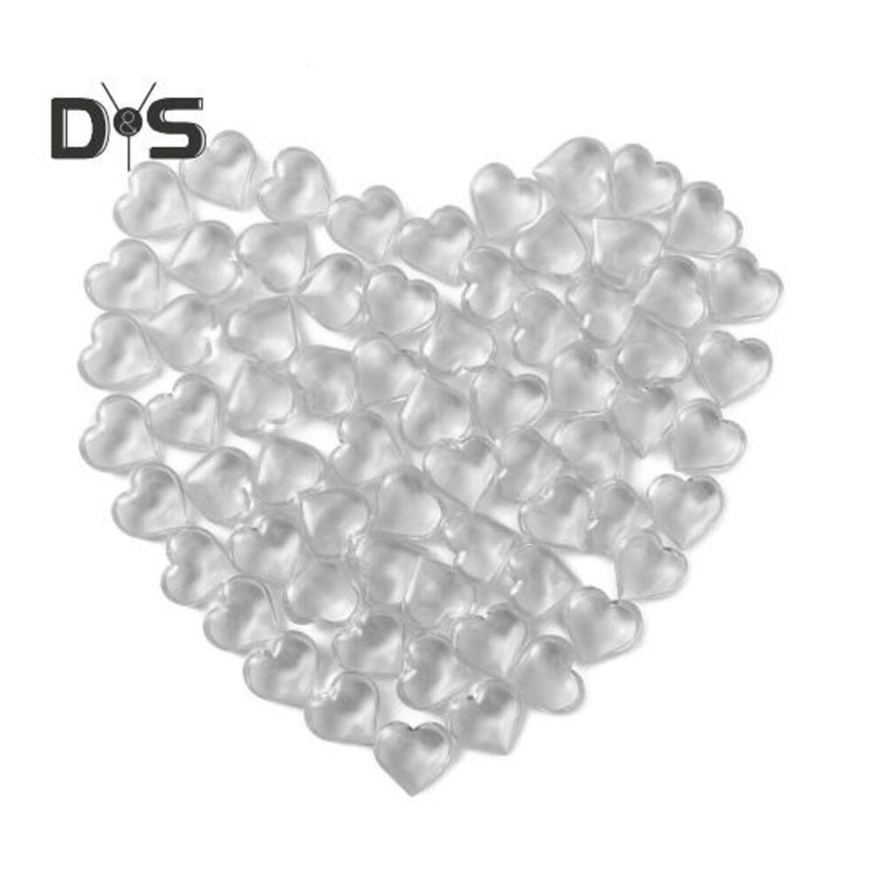 (transparent) 250Pcs Acrylic Heart Faux Crystal Translucent Heart-shape Fake Gems Vase Filler for DIY Table Scatter Valentine's Day Wedding Party Decor