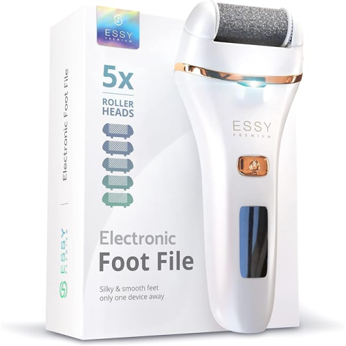 Essy Electric Foot File Hard Skin Remover with 5 Replacement Rollers
