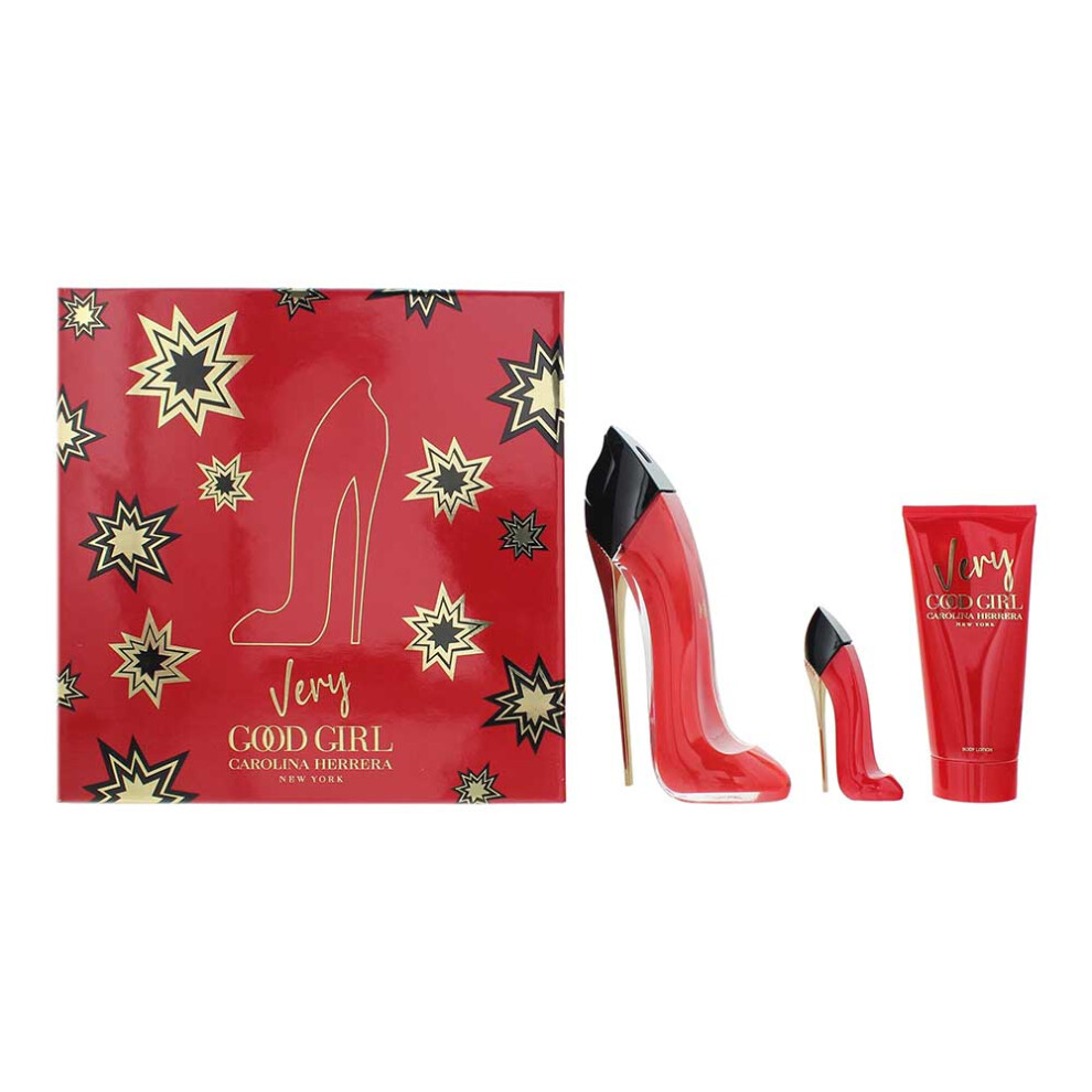 Carolina Herrera Very Good Girl 3 Pc Set: EDP 80ml Lotion 100ml EDP 7ml