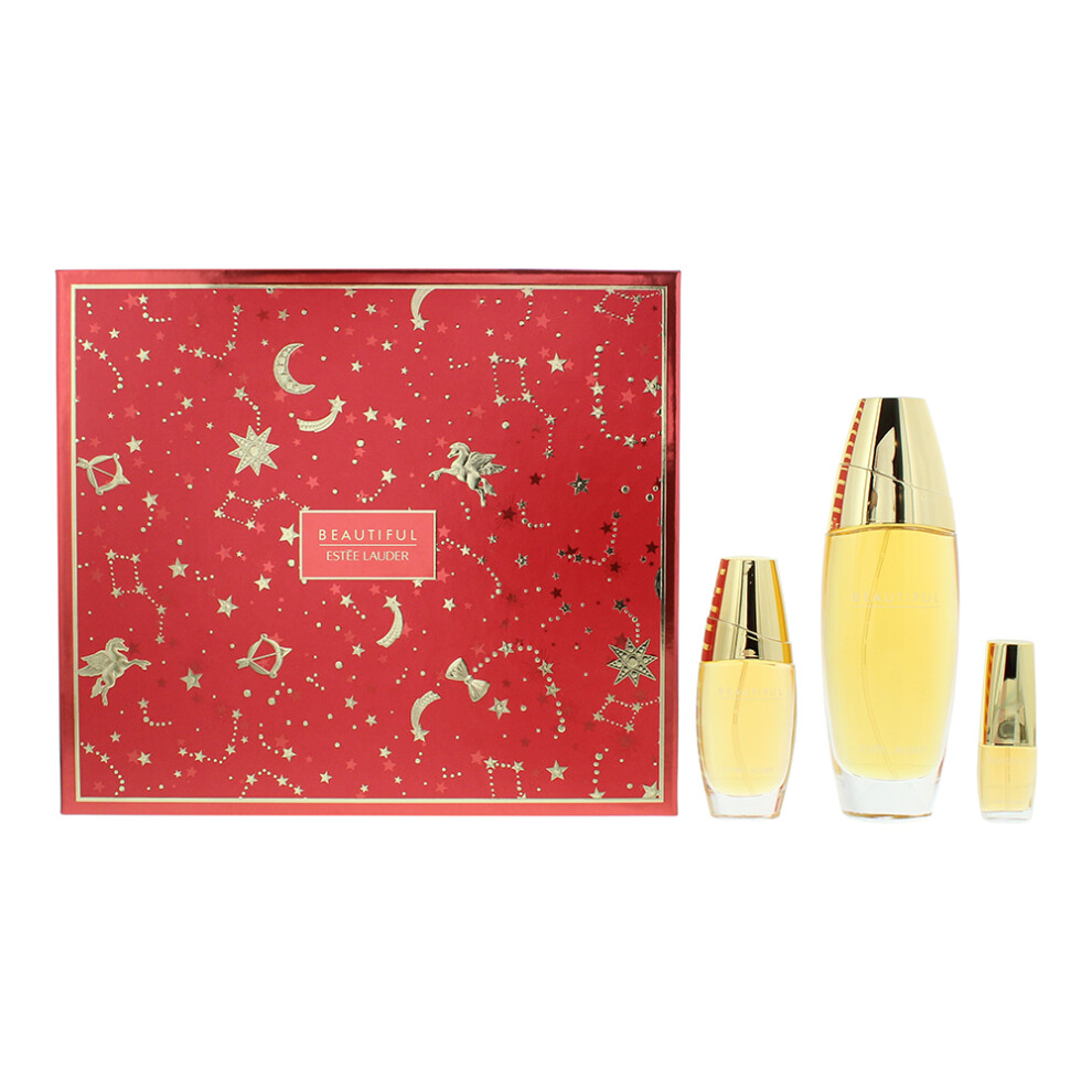 Estee Lauder Beautiful 3 Pcs Gift Set EDP 100ml - EDP 30ml - EDP 4.7ml For Women