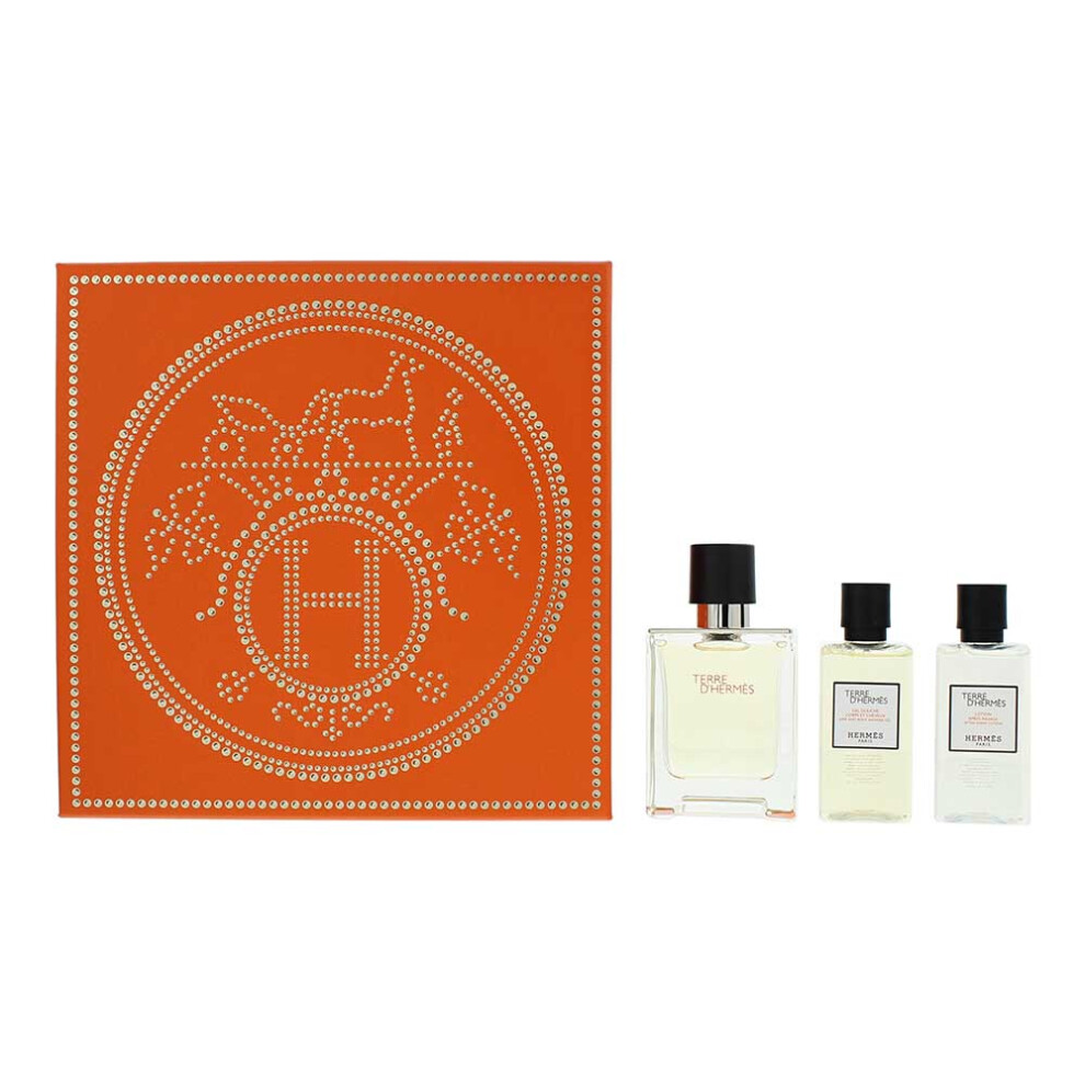 Hermes Terre D'Hermes 3 Pcs Gift Set: EDT 50ml Gel Aftershave 40ml Men