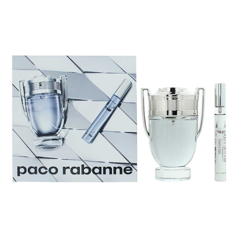 Paco Rabanne Invictus 2 Piece Gift Set: EDT 100ml - EDT 10ml For Men