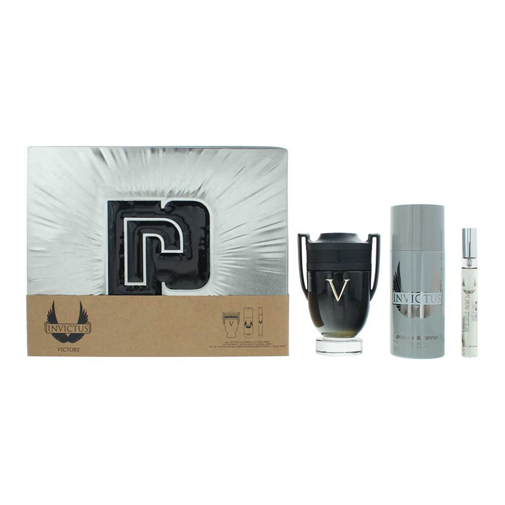 Paco Rabanne Invictus Victory 3 Pcs Set: EDP 100ml 10ml Deo 150ml Men