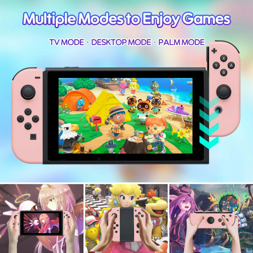 Wireless Joy-Con Rosa – Nintendo Switch & OLED, 2er-Set, 6-Achsen-Gyro, Dual-Vibration, 500mAh Akku, Screenshot 1