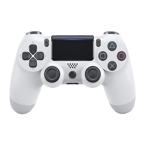 DualShock 4 Wireless-Controller Weiß für PS4/PS3 – Ergonomisch, geringe Latenz, Lichtleiste sichtbar, Lautsprecher, Headset-Anschluss