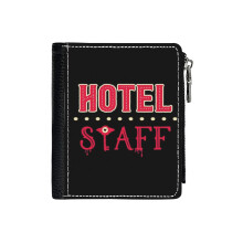 (Hazbin Hotel Staff_95) PU Wallet Compact Bifold with Zipper & Multiple Card Coins Slots Black Stylish Durable Graphic Design Print for Men Women Kids Christmas Gift