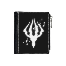 (Hollow Knight King's Brand_60) PU Wallet Compact Bifold with Zipper & Multiple Card Coins Slots Black Stylish Durable Graphic Design Print for Men Women Kids Christmas Gift