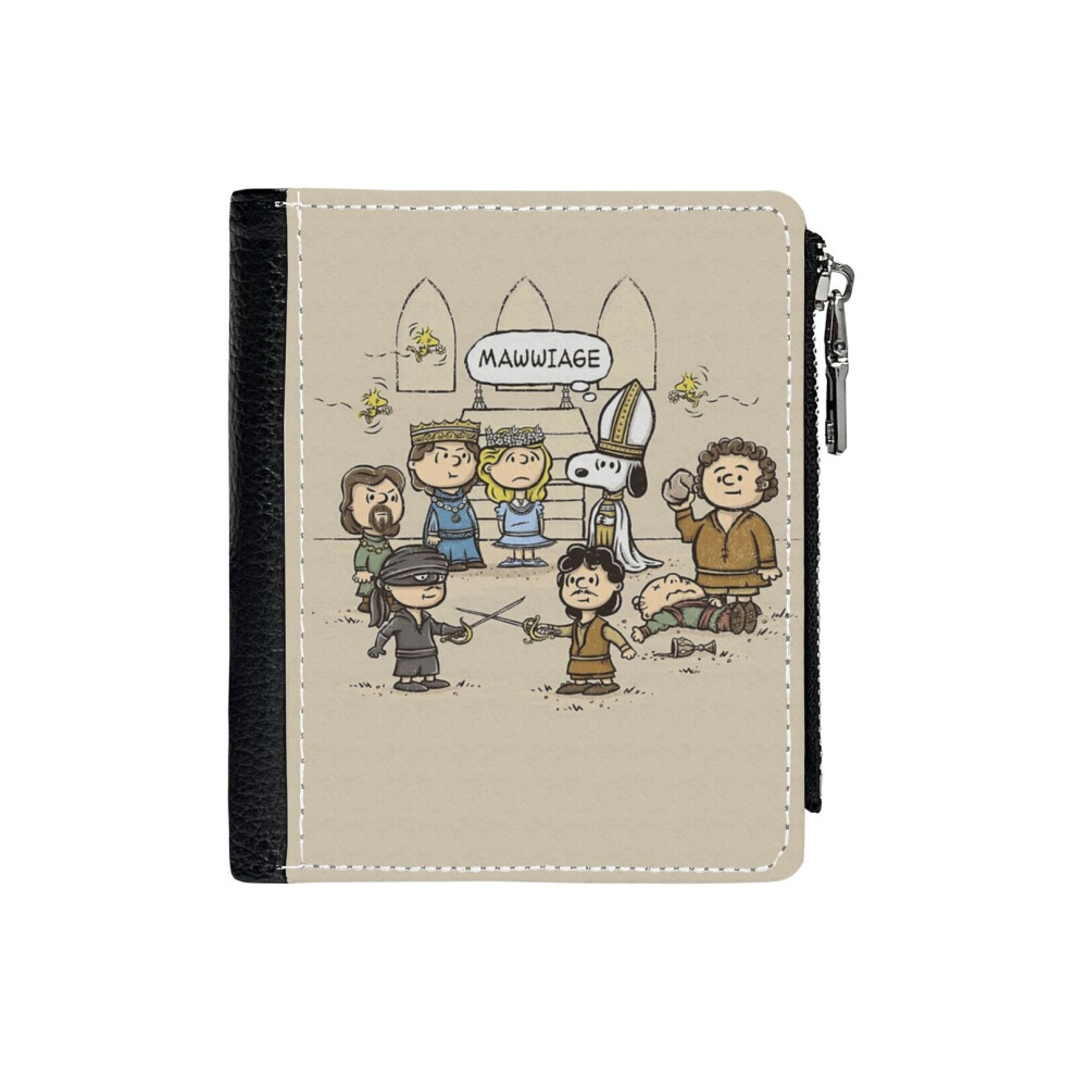 (Mawwiage_239) PU Wallet Compact Bifold with Zipper & Multiple Card Coins Slots Black Stylish Durable Graphic Design Print for Men Women Kids Christma-image-OPC-PH9STJR-NEW