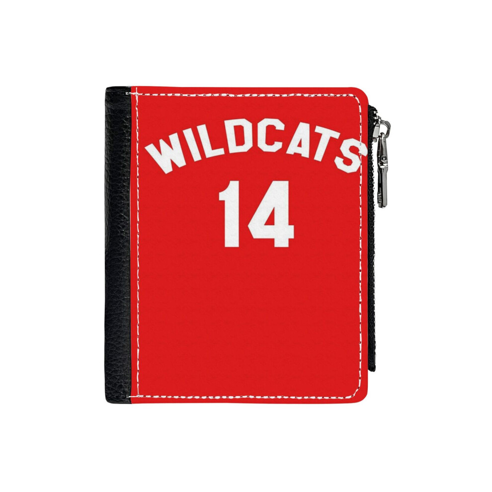 (High School Musical Wildcats_118) PU Wallet Compact Bifold with Zipper & Multiple Card Coins Slots Black Stylish Durable Graphic Design Print for Men-image-OPC-PH9STNJ-NEW