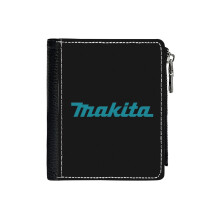 (Makita Power Tools Logo_122) PU Wallet Compact Bifold with Zipper & Multiple Card Coins Slots Black Stylish Durable Graphic Design Print for Men Women Kids Christmas Gift