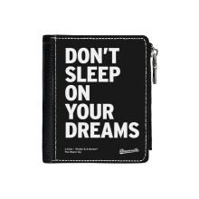 (J Cole – Don't Sleep On Your Dreams_148) PU Wallet Compact Bifold with Zipper & Multiple Card Coins Slots Black Stylish Durable Graphic Design Print for Men Women Kids Christmas Gift