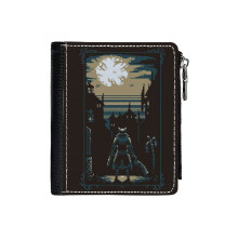 (Bloodborne PixelFrame_43) PU Wallet Compact Bifold with Zipper & Multiple Card Coins Slots Black Stylish Durable Graphic Design Print for Men Women Kids Christmas Gift