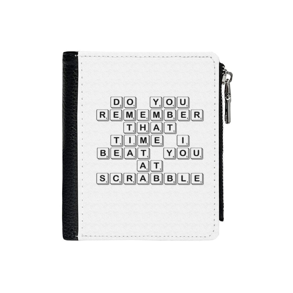 (Do You Remember That Time I Beat You At Scrabble_26) PU Wallet Compact Bifold with Zipper & Multiple Card Coins Slots Black Stylish Durable Graphic D-image-OPC-PH9SYK8-NEW