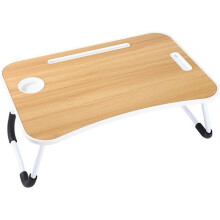 MantraRaj Laptop Bed Table Lap Standing Desk with Foldable Legs & Cup Slot for Sofa Breakfast Folding Laptop Bed Tray Desk
