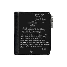 (Dead Poets Society Five Centuries Of Verse Black_87) PU Wallet Compact Bifold with Zipper & Multiple Card Coins Slots Black Stylish Durable Graphic Design Print for Men Women Kids Christmas Gift