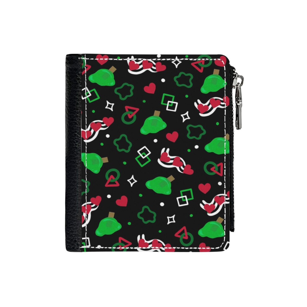 (Charlie Slimecicle Inspired Arcade Carpet_257) PU Wallet Compact Bifold with Zipper & Multiple Card Coins Slots Black Stylish Durable Graphic Design-image-OPC-PH9SZ9W-NEW
