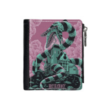 (Beetlejuice_106) PU Wallet Compact Bifold with Zipper & Multiple Card Coins Slots Black Stylish Durable Graphic Design Print for Men Women Kids Christmas Gift