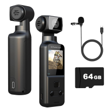 4K-vartalokamera ulkoisella mikrofonilla, taskukokoinen digitaalinen Wifi-kamera