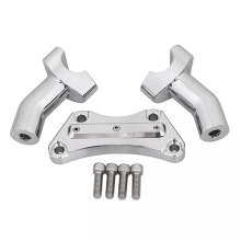 Elevadores de manillar de retroceso cromados de 4 pulgadas de alto con abrazadera superior para