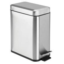 mDesign Lixeira com Pedal - Caçamba Perfeita para Banheiro, Cozinha e Escritório - Lixeira de Metal